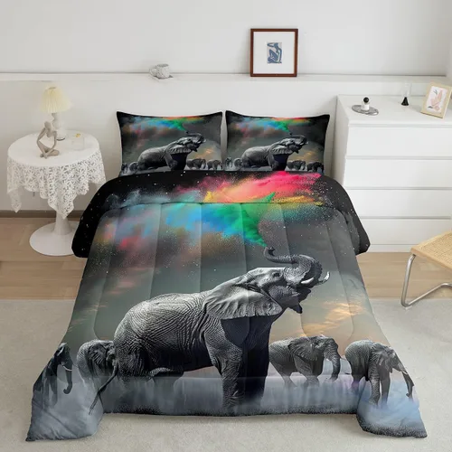 Vista 248 de Erosebridal Juego de edredón de hojas de cannabis, juego de ropa de cama de marihuana con estampado colorido de plantas, decoración bohemia de 2