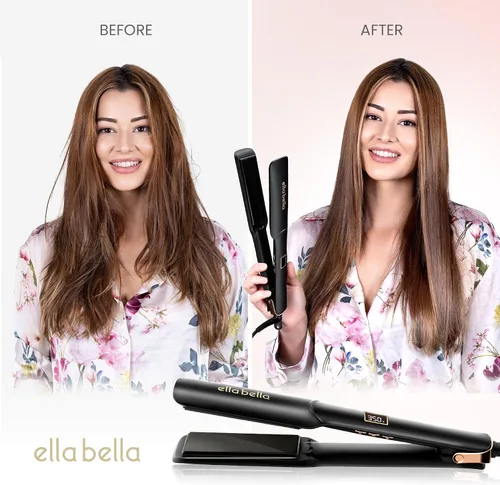 Vista 2 de ELLA BELLA® Plancha Alisadora de Cerámica para Cabello • Plancha Profesional para Alisar el Cabello • Pantalla Digital para Controlar con Precisión