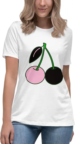 Vista 2 de Sweet & Sassy Camiseta relajada de cereza negra y rosa