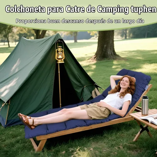 Vista 6 de Tuphen Protector de colchón de cuna para camping, cubrecolchón de cuna, colchón de campamento, almohadilla para dormir de 75 x 30 pulgadas