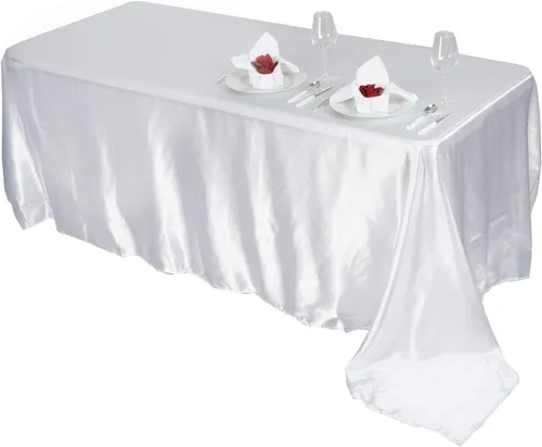 Vista 12 de BalsaCircle Mantel rectangular de satén fucsia de 90 x 156 pulgadas, para bodas, recepciones, eventos, cocina, comedor