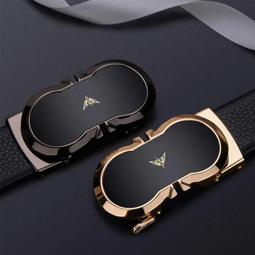 Vista 6 de VANNANBA Leather Ratchet Belts for Men Automatic Buckle with Belt Box, Gift for Men