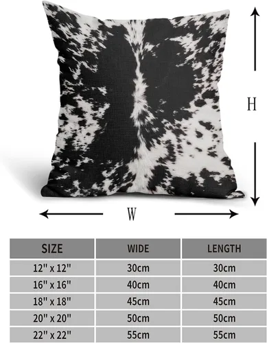 Vista 4 de Juego de 2 fundas de almohada con estampado de piel de vaca occidental de 18 x 18 pulgadas, fundas de almohada decorativas con puntos de vaca negra