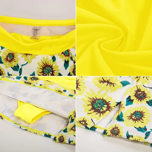 Vista 5 de CURLBIUTY Trajes de baño tankini de dos piezas para mujer, modesto control de abdomen, trajes de baño
