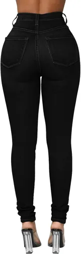 Vista 6 de KUNMI Jeans colombianos elásticos de cintura alta para mujer, ajustados, curvados, levanta glúteos