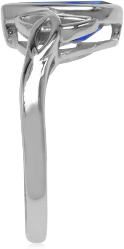 Vista 3 de Silvershake Anillo de plata de ley 925 con nudo celta triquetra de 0.394 x 0.276 in con forma de pera genuina para mujer