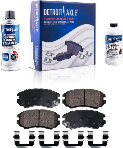 Vista 75 de Detroit Axle - Pastillas de freno para Ford F-150 99-03, 02 Lincoln Blackwood, Pastillas de freno de cerámica delanteras y traseras con repuesto
