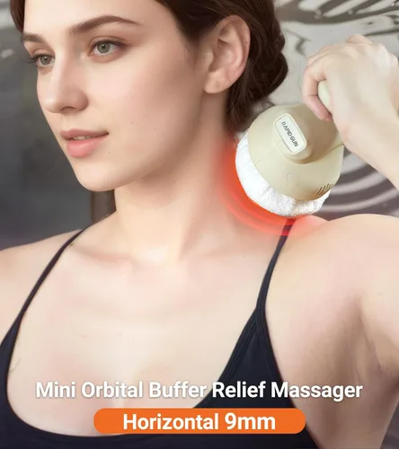 Vista 5 de Prime - Mini masajeador de terapia orbital de mano, masajeador de tejido profundo giratorio y vibratorio, herramienta de masaje ajustable