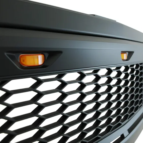 Vista 4 de EAG Parrilla LED superior de ABS de repuesto con luces LED ámbar, color negro mate para Silverado 1500 07-13