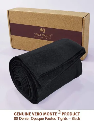 Vista 7 de VERO MONTE Medias opacas 80D para mujer, medias opacas sólidas de 80 denier