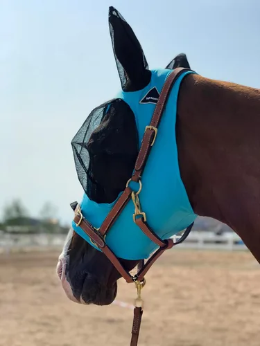 Vista 7 de Máscara de mosca de caballo, súper cómoda, máscara de mosca de caballo, máscara elástica con orejas, solo hacemos productos que les gustan a
