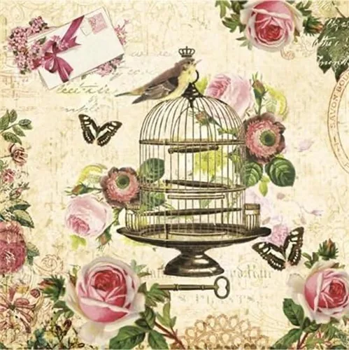 Vista 2 de Servilletas florales de algodón, 40 servilletas de almuerzo, servilletas de papel de decoupage, servilletas para el día de la madre, servilletas