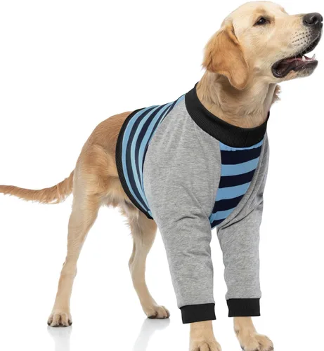 Vista 27 de FUAMEY Manga de recuperación para perros con protector de codo, camisa para perros para dejar de lamer las articulaciones, traje de manga larga