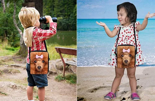 Vista 8 de HUGS IDEA Bolso bandolera pequeño con cara de animales, Gato negro