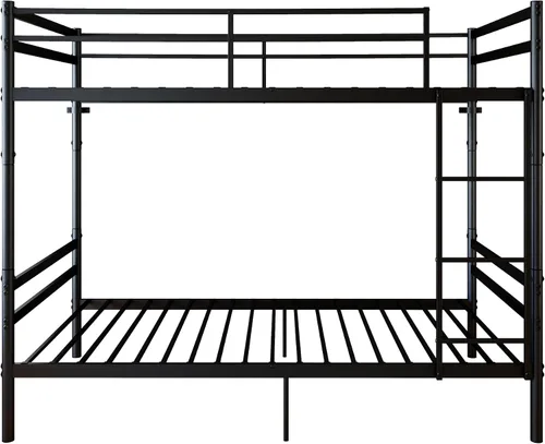 Vista 6 de Bellemave Convertible Twin Over Twin Metal Bunk Bed Frame, Heavy Duty Bunk Bed with Guardrails & Ladder for Kids Teens Adults, Black