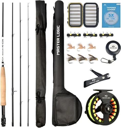Vista 12 de Fly Fishing Combo Starter Kit, Graphite Rod and Reel with Case