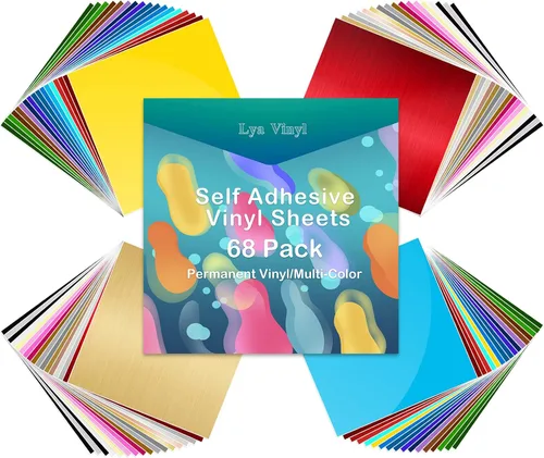 Vista 19 de Lya Vinyl - Paquete de 10 hojas de vinilo adhesivo permanente cepillado autoadhesivo, hojas para decoración del hogar, tazas, vasos, ventanas