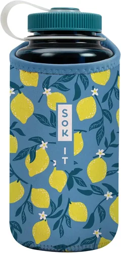 Vista 246 de Sok It BotlSok Funda para botella de agua con cubierta de neopreno aislante (Floral abstracto, se ajusta a CamelBak o Nalgene de 12 onzas)