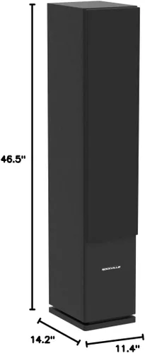 Vista 10 de Rockville RockTower 68B - Altavoz pasivo de torre de 8 ohmios, color negro, sonido de alta fidelidad, rejilla desmontable, 3 vías, 16,5 cm, 500W