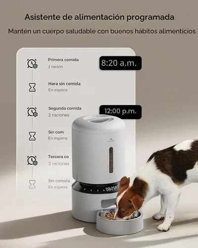 Vista 2 de PETLIBRO - Comedero automático para gatos, dispensador de comida para perros con preservación de frescura, comederos programables para mascotas