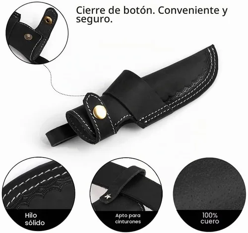 Vista 7 de Funda Horizontal para Cuchillo de Cinturón Gentlestache, Funda de Extraccion Compacta EDC en Negro