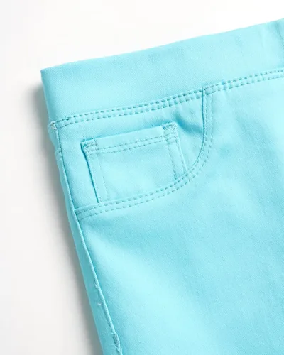 Vista 2 de Real Love Pantalones cortos para niña - Pantalones cortos básicos de sarga elástica suave (talla 7-16)