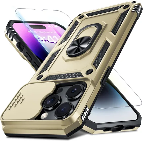 Vista 10 de Janmitta Funda para iPhone 8 Plus/7 Plus/6 Plus, Cubierta de Teléfono con Cubierta Deslizante Integrada para Lente de Cámara + Protector