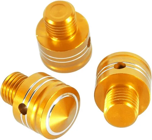 Vista 12 de Tornillos para espejo de motocicleta M10x1.25 de aluminio, 3 piezas en 1, juego universal para scooter, Street Bike Motocross, Cafe Racer (negro)