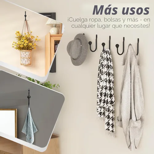 Vista 5 de Hion Sujetadores de Cortina Negros 2 piezas, Alzapaños de Cortina Montados en Pared Ganchos Sujetadores de Cortina para Cortinas
