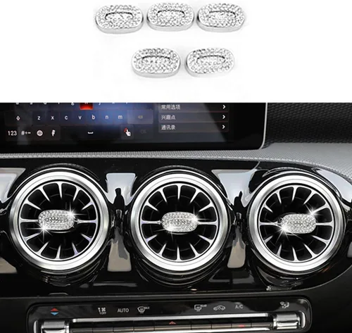 Vista 12 de Accesorios brillantes para Mercedes Benz 2019-2024 Clase A B CLA GLA GLB apliques de diamantes de imitación
