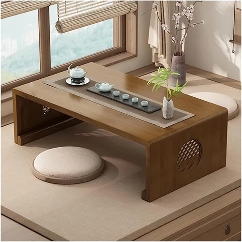 Vista 2 de Mesa de Centro Living Room Coffee Table Folding Design Bay Window Table Japanese Low Tea Table for Sitting on The Floor Accent Furniture Center