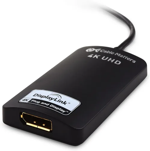Vista 4 de Cable Matters Adaptador USB a 4K DisplayPort, USB 3.0 a DisplayPort, Adaptador USB3 a DP para Windows