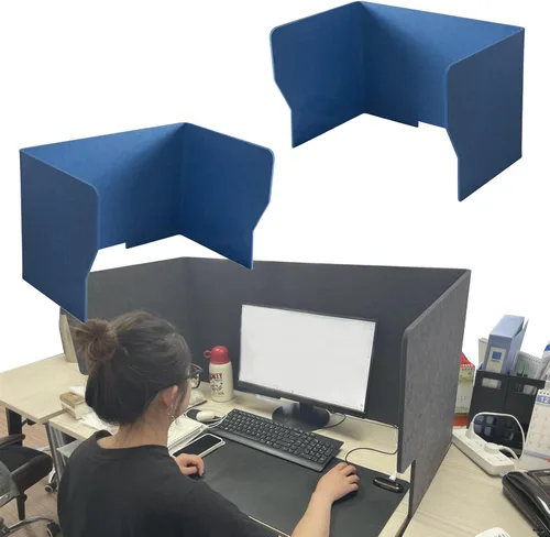 Vista 10 de Pantalla de privacidad de escritorio de 3 paneles (un juego de 2) para escuela, oficina, biblioteca, centro de llamadas, recepción, plegable