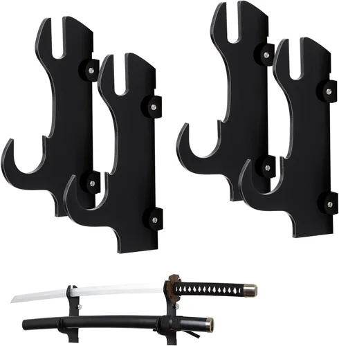 Vista 7 de Soporte de Pared para Espada Samurái-Soporte de Pared para Katana-Soporte de Pared para Exhibición de Espadas-Soporte de Pared para Espada Samurái
