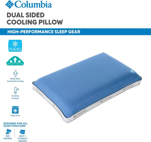 Vista 8 de Columbia Almohada de espuma viscoelástica de gel refrescante, cómoda y de apoyo, con características refrescantes y transpirables, funda extraíble