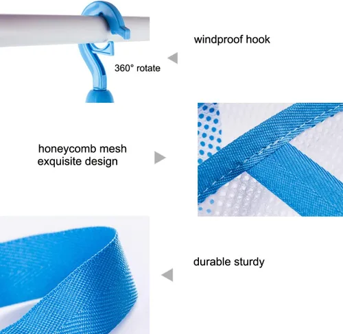Vista 3 de Fashion & Lifestyle Secador colgante de suéter de gran tamaño, estante de secado plegable de 3 niveles, colgador de ropa de malla plana para secar