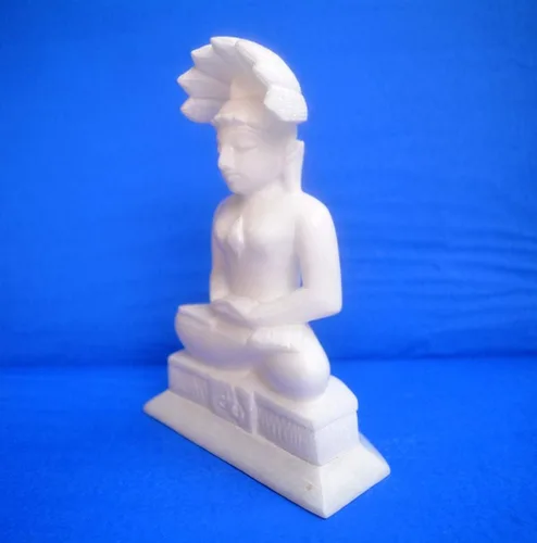 Vista 4 de Marble Jain Tirthankar Parshwanath Murti 7inch Deidad Bhagwan Parshwanath Ídolo Estatuas religiosas Parsva, Paras Murti Pragatprabhavi Chintamani