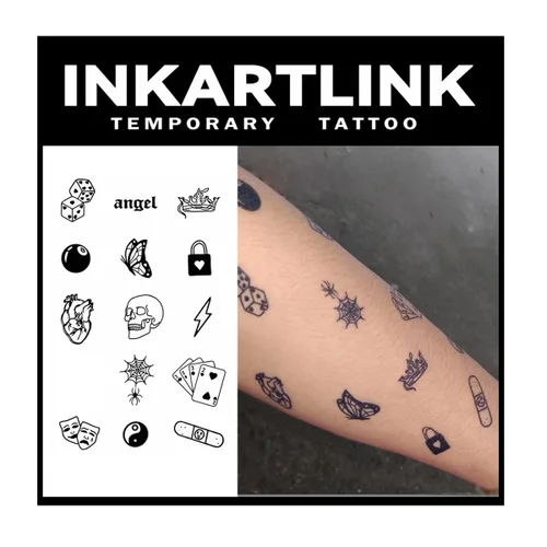 Vista 9 de INKARTLINK Tattoo Tech, 2 hojas de tatuaje semipermanente mediano, tatuajes temporales de diseño artístico para adultos, dura 1-2 semanas, Barco