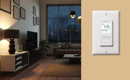 Vista 2 de Interruptor programable de la hora solar de 7 días para luces y motores Econoswitch RPLS740B de Honeywell, RPLS740B1008/U