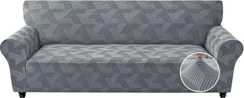 Vista 15 de JIVINER - Juego de 2 fundas elásticas para sillas de comedor, fundas geométricas de jacquard para sillas de comedor, fundas lavables para sillas