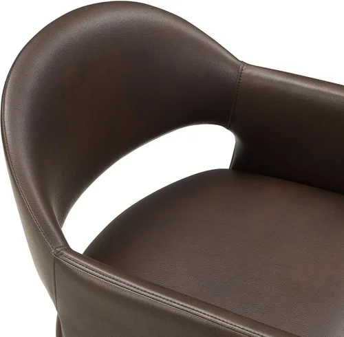 Vista 9 de Modway Talia - Sillón de comedor de cuero vegano en color espresso