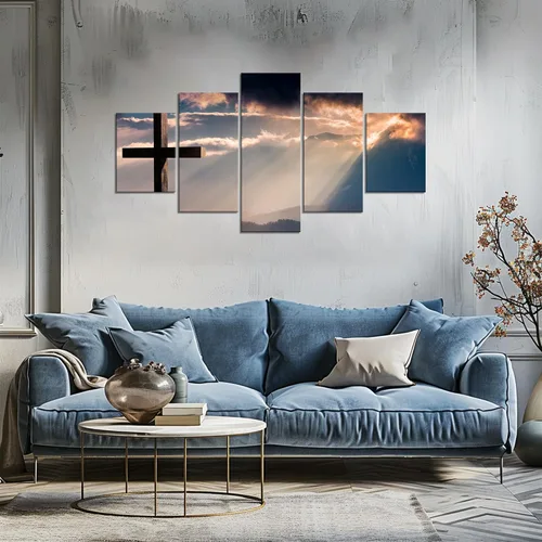 Vista 55 de Arte de Pared Cristiano Símbolo Religioso Cuadro Enmarcado Pintura de Cruz de Cristo Cruces Decoración de Pared Impresión en Lienzo de Cruz Póster