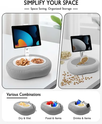 Vista 3 de Soporte de almohada para tableta, compatible con Kindle de 4.7 a 12.9 pulgadas, iPad, teléfono/tableta, Google, soporte giratorio de 360° para cama