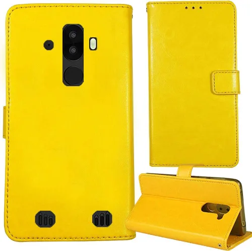 Vista 5 de Stand Premium Retro Business Flip Funda de cuero protector parachoques para BLU Tank Xtreme 5.5 "protección teléfono cubierta piel folio libro Negro