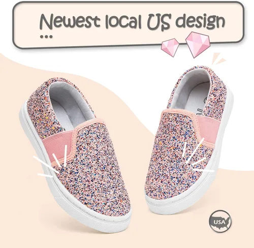 Vista 2 de K KomForme Zapatos de lona para correr y caminar para niños pequeños