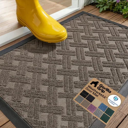 Vista 81 de Gorilla Grip - Tapete WeatherMax todo terreno 100% impermeable, caucho natural, resistente a manchas y decoloración, interior y exterior, fácil