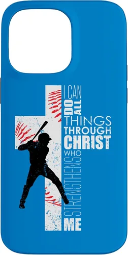 Vista 21 de Blue Christian Baseball Gifts Teen Boys Cross Bible Phone Case para iPhone 17
