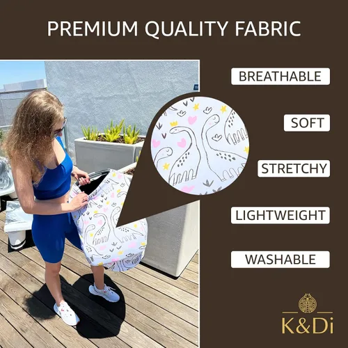 Vista 3 de K&Di Funda de asiento de coche para bebé, transpirable, lavable y elástica, carrito de compras, funda de cochecito y bloquea la luz solar, funda