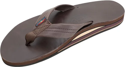 Vista 8 de Rainbow Sandals - Sandalias de cuero para hombre, doble capa con soporte de arco Buckskin