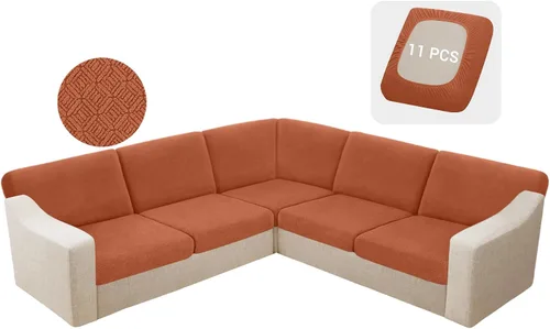 Vista 55 de HDCAXKJ - Fundas impermeables para cojín de sofá modular, fundas elásticas para cojín de sofá de esquina, fundas protectoras de muebles de jacquard
